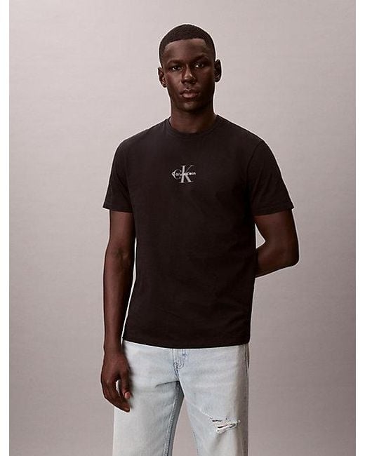 Calvin Klein Black Jeans Monogram Logo T-Shirt for men