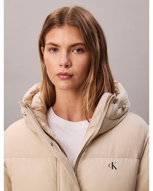Calvin Klein Multicolor Logo Belt Hooded Puffer Jacket