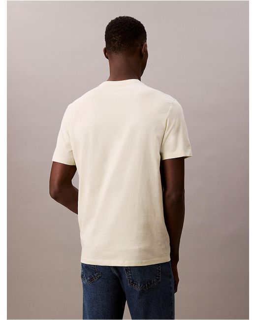 Calvin Klein Natural Calvin Klein Center Monogram Logo Tee for men