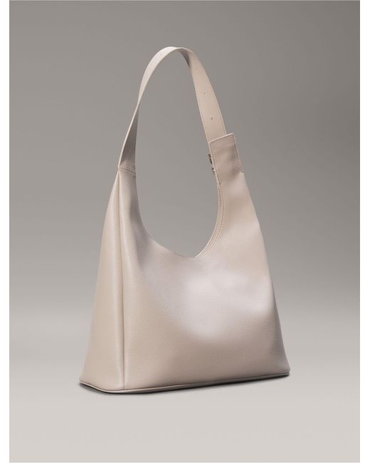 Calvin Klein Gray Archive Hardware Buckle Shoulder Bag