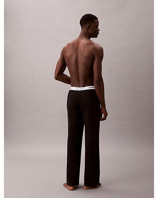 Calvin Klein Black Pyjama Pants Icon Cotton for men