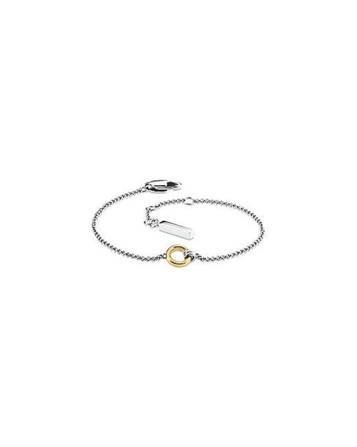 Calvin Klein White Jeans Two Tone Ring Chain Bracelet