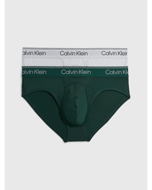 Lot de 2 slips - Athletic Micro Calvin Klein pour homme en coloris Green