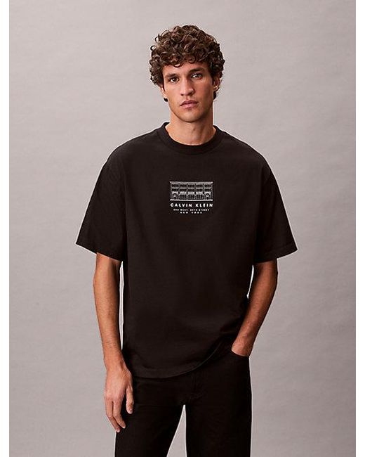 Calvin Klein Black Jeans Graphic Relaxed T-Shirt for men