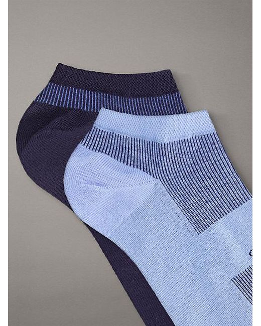 Calvin Klein Blue 2 Pack Moisture-Wicking Trainer Socks for men