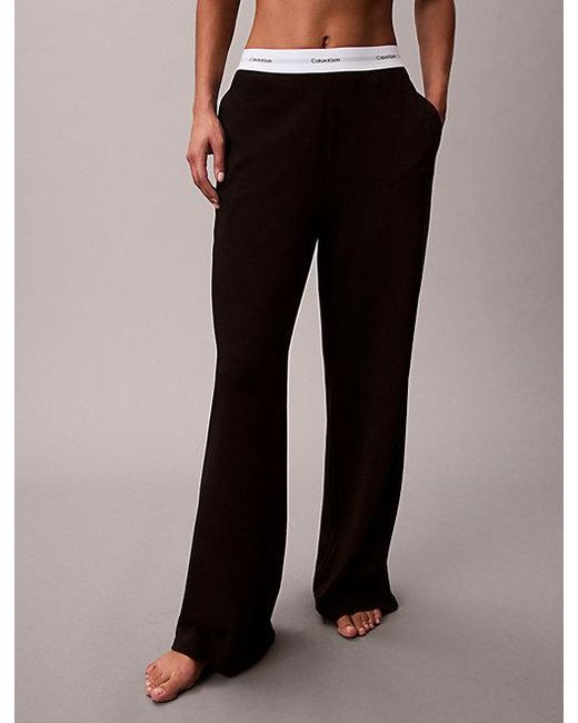 Calvin Klein White Pyjama Pants Logo Cotton Jersey