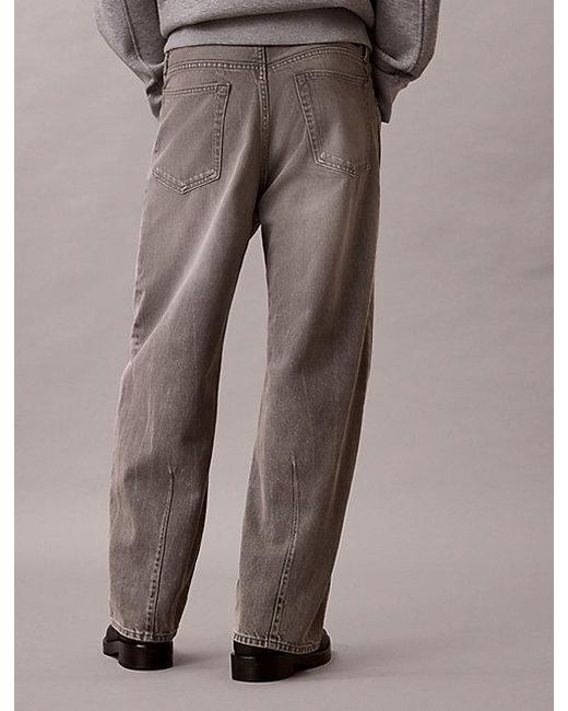 Calvin Klein Gray Jeans Barrel Fit Jeans for men