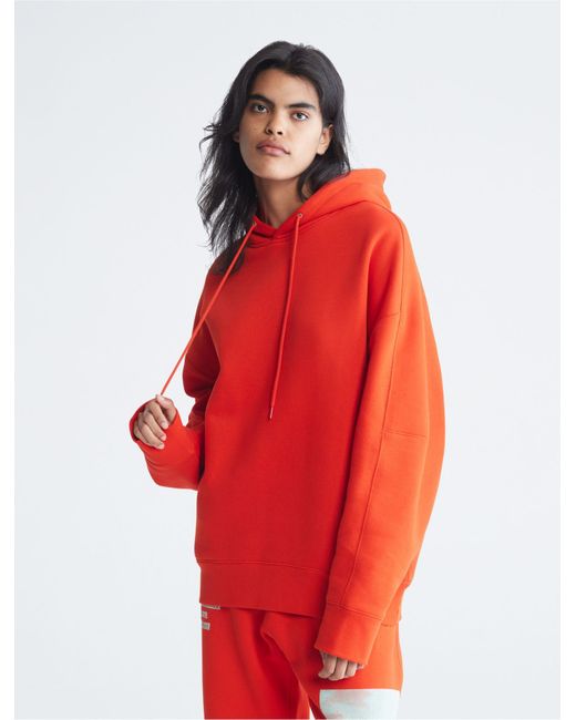 Calvin Klein Standards Flyer Graphic Fleece Hoodie in Red | Lyst