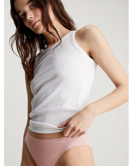 Calvin Klein Pink Bikini Briefs Invisibles Cotton