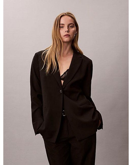 Calvin Klein Black Soft Crepe Blazer