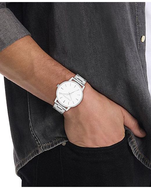 Calvin Klein Armbandhorloge Met Getextureerde Wijzerplaat in het White voor heren