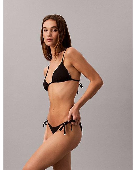 Calvin Klein Black Tie Side Bikini Bottoms Essentials