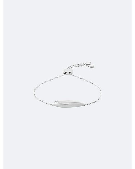 Calvin Klein White Jeans Adjustable Sculpted Bar Bracelet