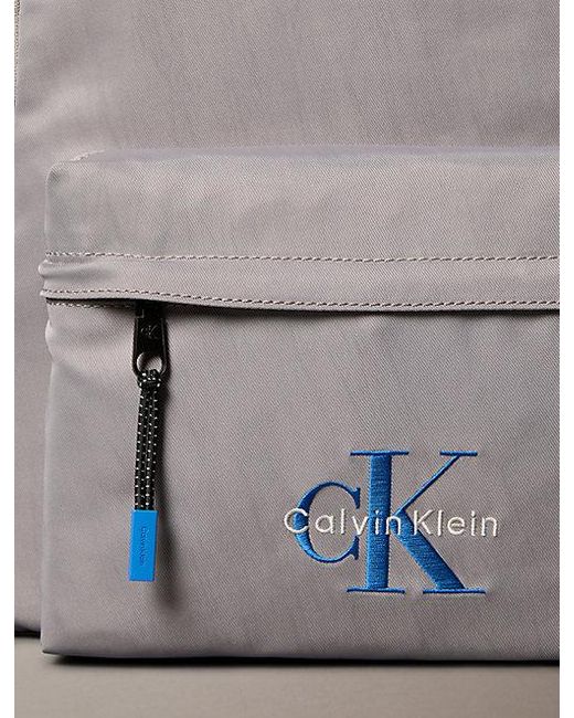 Calvin Klein Gray Nylon Monologo Round Backpack for men