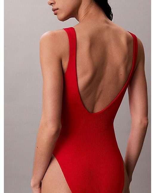 Calvin Klein Shapewear Badpak in het Red