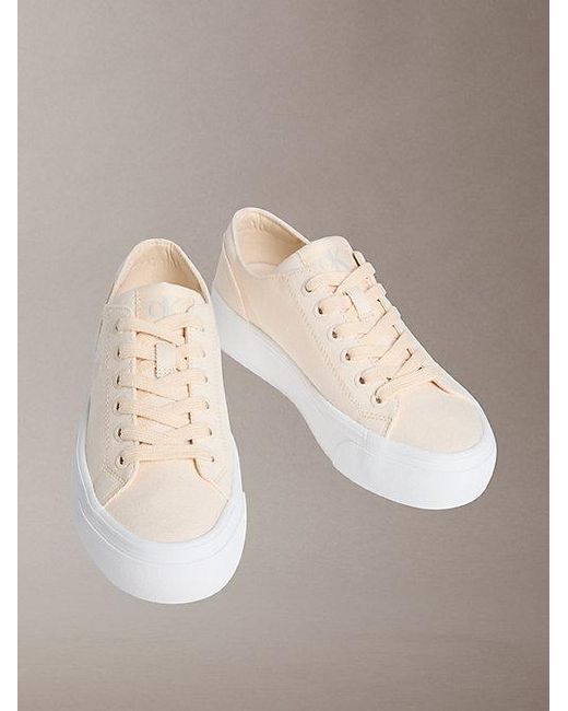 Calvin Klein Multicolor Graz Canvas Platform Logo Trainers