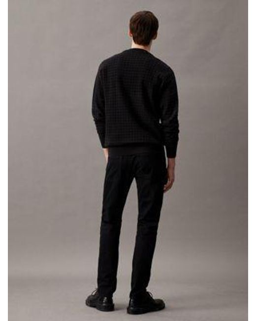 Calvin Klein Strukturierter Pullover mit Karomuster in Black für Herren