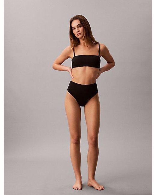 Calvin Klein Brown Bandeau Bikini Top Ck Essentials