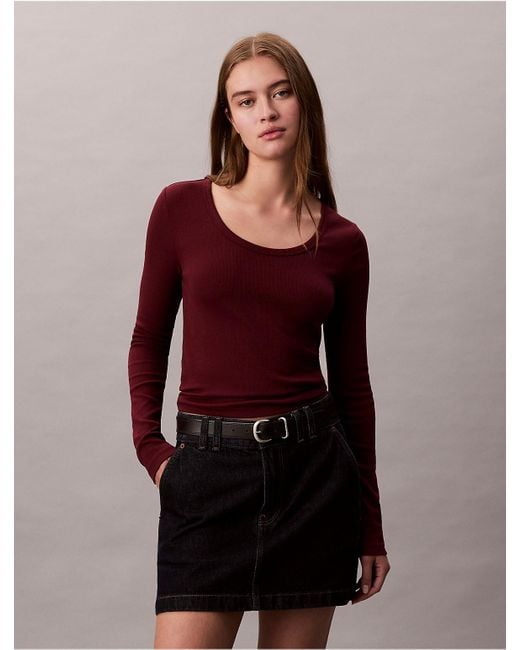 Calvin Klein Multicolor Calvin Klein Cotton Contour Rib U-Neck Tee