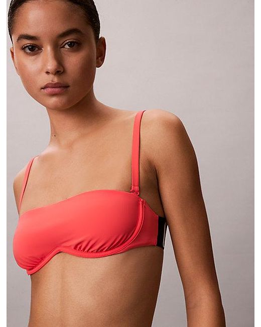 Calvin Klein Balconette Bikinitop in het Red