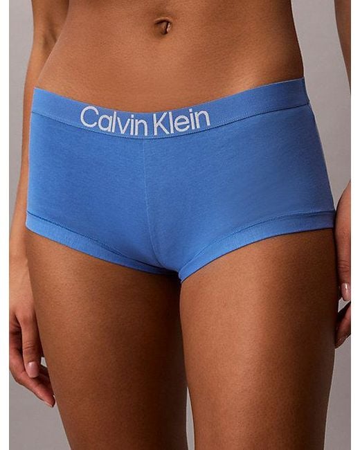 Calvin Klein Blue Boy Shorts Extra Soft Cotton Stretch