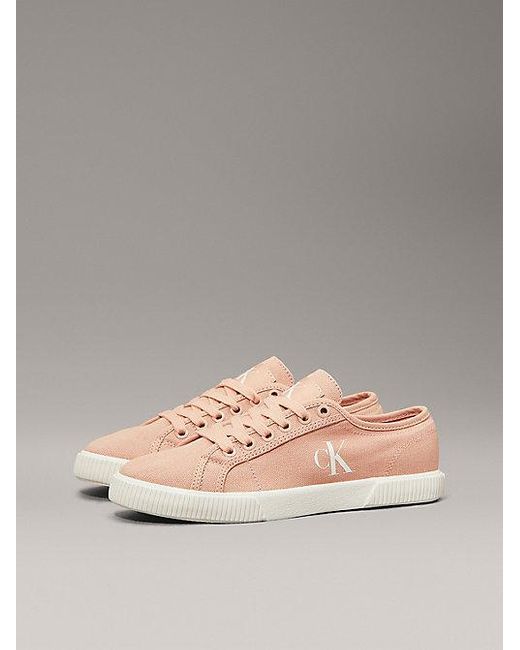 Calvin Klein Canvas Sneakers Met Laag Profiel in het Multicolor