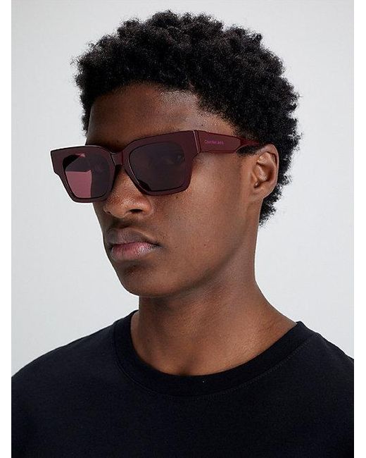 Calvin Klein Purple Jeans Rectangle Sunglasses