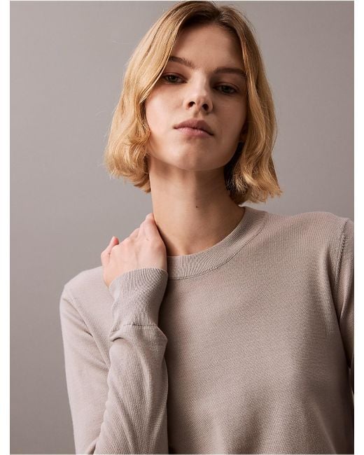 Calvin Klein Gray Tech Merino Crewneck Sweater
