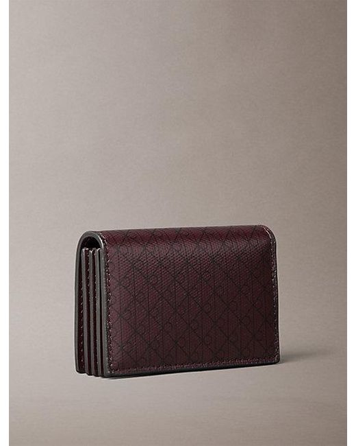 Calvin Klein Brown Monogram Logo Accordion Card Holder