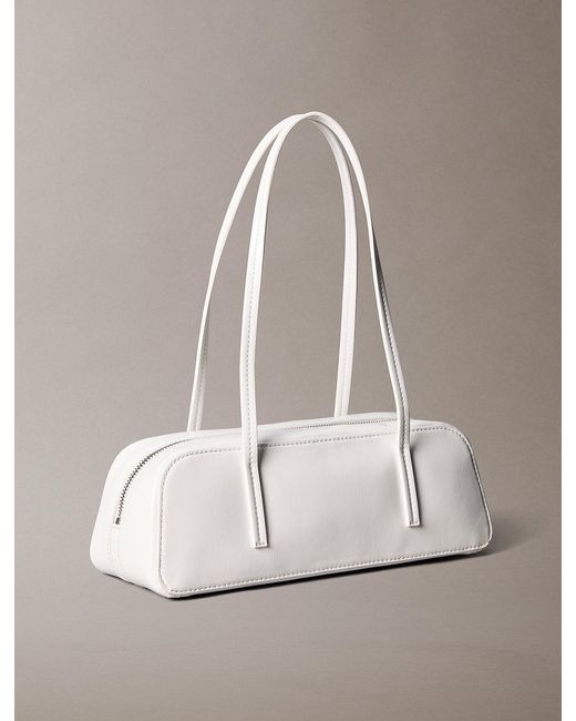 Calvin Klein Natural Glossy Foil Logo Bauletto Shoulder Bag