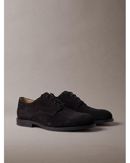 Calvin Klein Brown Theo Suede Derby Lace Up Shoes for men