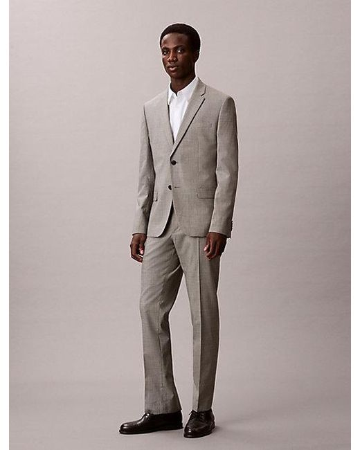 Calvin Klein Gray Houndstooth Slim Blazer for men