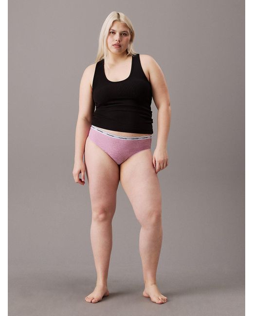 Calvin Klein Gray Plus Size 3 Pack Lace Bikini Briefs