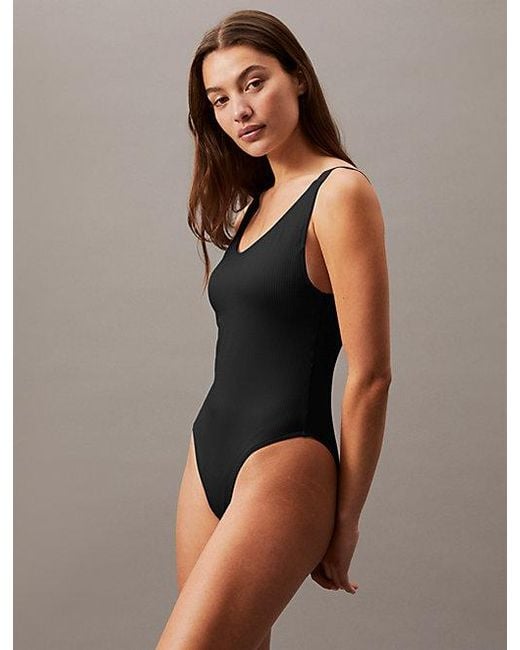 Calvin Klein Black Low Back Swimsuit Intense Power