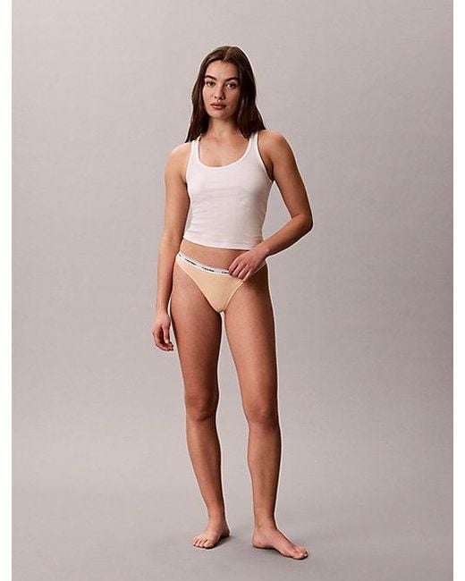 Calvin Klein Pink Thong Icon Logo