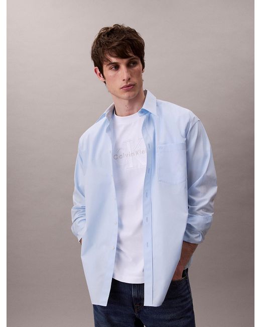 T-Shirt Con Monogramma Dal Taglio Relaxed di Calvin Klein in Purple da Uomo