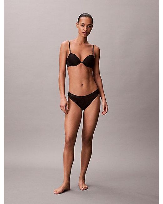 Calvin Klein Black Bikini Briefs Microfibre Lace