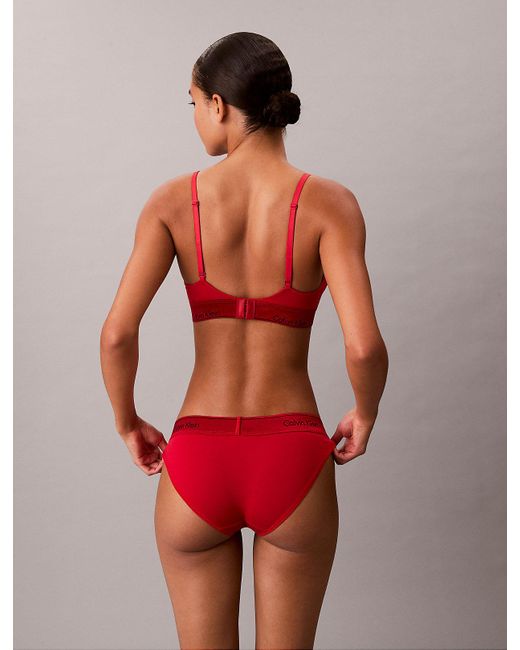 Calvin Klein Red Lightly Lined Triangle Bralette