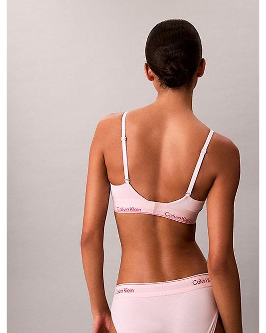 Calvin Klein Natural Lightly Lined Triangle Bralette Icon Cotton Modal