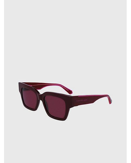 Calvin Klein Purple Jeans Rectangle Sunglasses