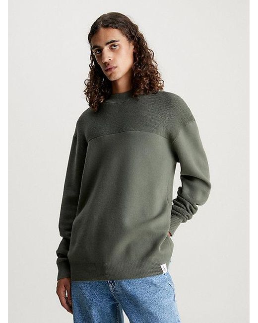 Calvin Klein Pullover aus Baumwolle mit Strukturmix in Gray für Herren