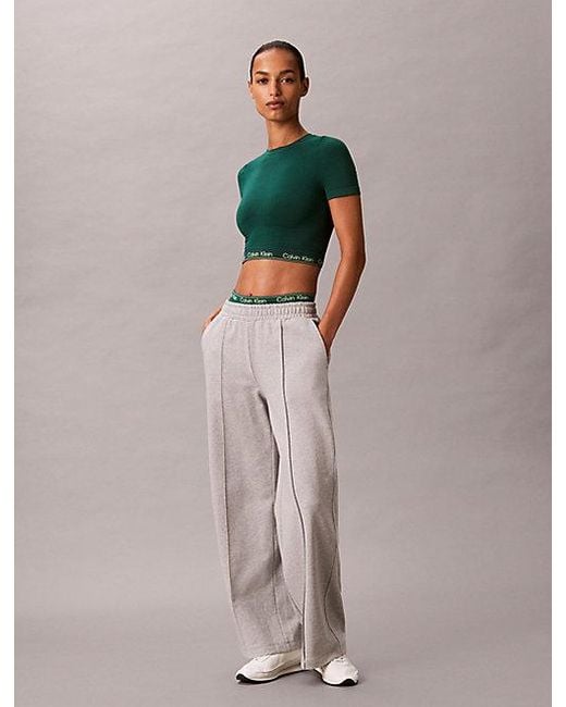 Calvin Klein Shapewear Top Met Korte Mouwen in het Green