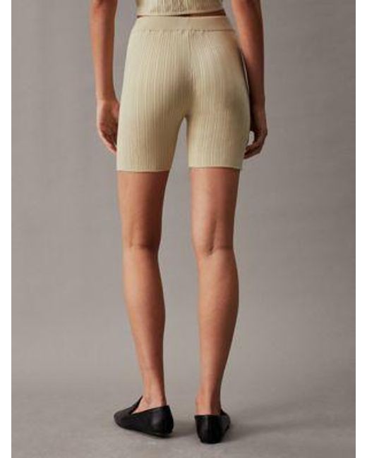 Calvin Klein Natural Shorts aus weichem geripptem Lyocell