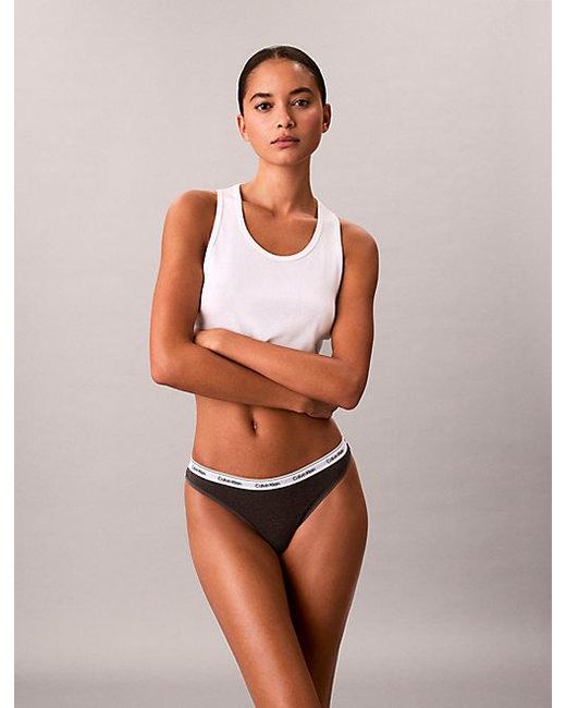 Calvin Klein Gray 3 Pack Thongs Icon Logo