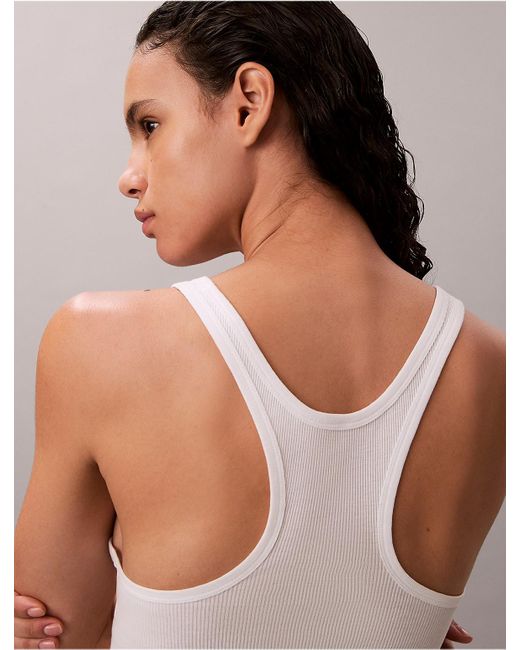 Calvin Klein White Calvin Klein Cotton Contour Rib Tank