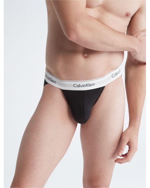 Calvin Klein Modern Cotton Stretch 3-pack Sports Brief in Black for Men