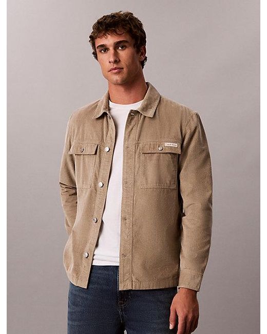 Calvin Klein Brown Jeans Relaxed Corduroy Shirt Jacket for men