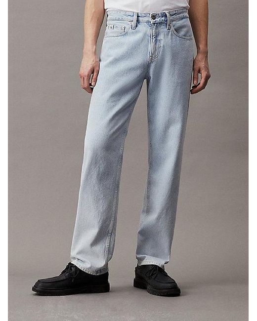 Calvin Klein 90's Straight Jeans in het Blue voor heren