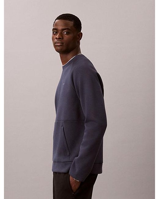 Calvin Klein Blue Sport Performance Double Knit Sweatshirt for men