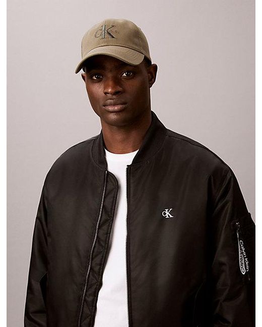 Calvin Klein Brown Embroidered Monogram Logo Twill Cap for men